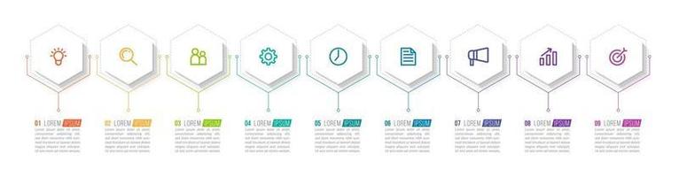 conception infographique vectorielle avec des icônes et 9 options ou étapes vecteur