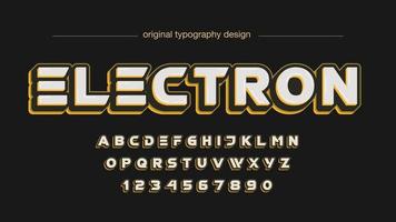 typographie de sport futuriste jaune vecteur