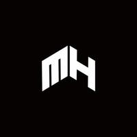 modèle de conception moderne monogramme logo mh vecteur