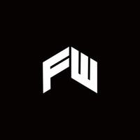 modèle de conception moderne monogramme logo fw vecteur