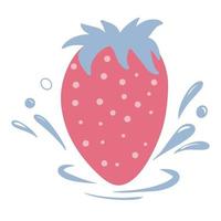 fraise. illustration vectorielle, style plat. vecteur