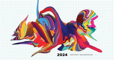 vecteur illustration coloré liquide et fluide abstrait pour bannière modèle 2024