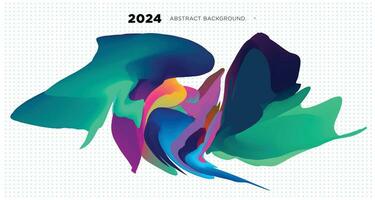 vecteur illustration coloré liquide et fluide abstrait pour bannière modèle 2024