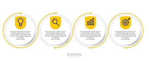 éléments d'infographie d'entreprise avec 4 données vecteur