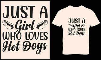 Hot-dog T-shirt conception vecteur graphique.