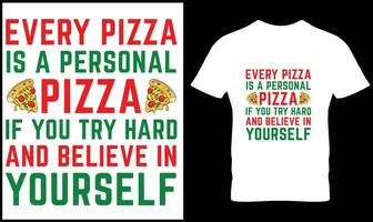 Pizza T-shirt conception vecteur graphique.