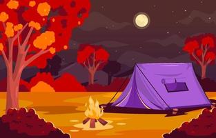 camping d'activités d'automne vecteur