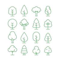 collection d'icônes d'arbres vecteur