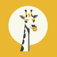 dessin animé ligne girafe, plat style vecteur