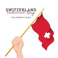 drapeau suisse. célébrations de la fête de l'indépendance. modèle de bannière. vecteur