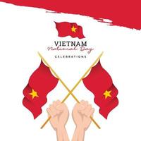 drapeau vietnamien. célébrations de la fête de l'indépendance. modèle de bannière. vecteur