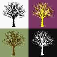 détaillé silhouette de vieux arbre sans pour autant feuilles vecteur