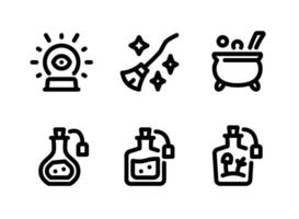 Facile ensemble de céleste et la sorcellerie vecteur ligne Icônes