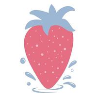 fraise. illustration vectorielle, style plat. vecteur