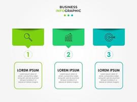 modèle d'entreprise de conception infographique avec des icônes et 3 options ou étapes vecteur