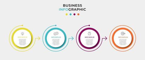 vecteur de modèle de conception infographique avec icônes et 4 options ou étapes