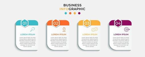 vecteur de modèle de conception infographique avec icônes et 4 options ou étapes