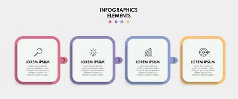 vecteur de modèle de conception infographique avec icônes et 4 options ou étapes