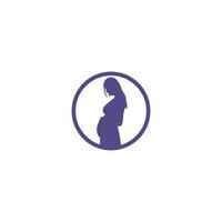 illustration de design plat moderne logo femme enceinte. vecteur