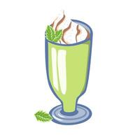 menthe cocktail dans une verre sur une blanc Contexte vecteur