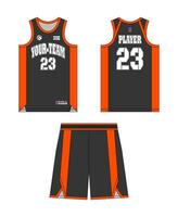 basketball Jersey modèle conception, basketball uniforme maquette conception, vecteur sublimation des sports vêtements conception, Jersey basketball idées.