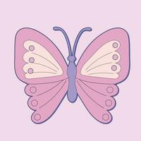 papillon élégant avec rose Couleur conception. mignonne de vacances, printemps ou été, fête décor, clipart pour cartes, bannière, printemps décoration, mignonne insecte vecteur