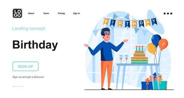 concept web de fête d'anniversaire vecteur