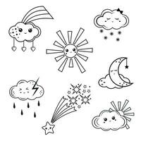 collection de météorologique symboles. Couleur vecteur illustration.