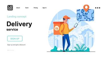 concept web de service de livraison vecteur