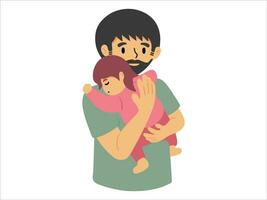 père en portant bébé ou avatar icône illustration vecteur