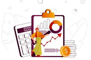 concept web d'audit financier vecteur