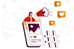 concept web de marketing mobile vecteur