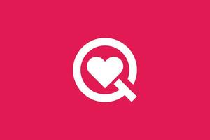 lettre q l'amour branché vecteur logo conception