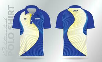 bleu et Jaune polo maquette chemise modèle conception pour badminton Jersey, tennis, football, Football ou sport uniforme vecteur