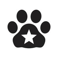 chien patte vecteur étoile icône français bouledogue dessin animé personnage symbole illustration conception