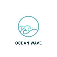 océan vague logo ligne art conception vecteur illustration