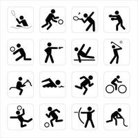 des sports action ligne icône. exercice ligne icône vecteur