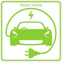 électrique véhicule mise en charge gare, électrique voiture avec prise de courant icône, ev voiture vecteur