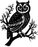 hibou logo ensemble hibou logo vecteur silhouette Stock illustration - Télécharger image maintenant - abstrait, animal faune