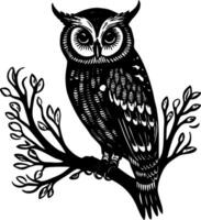 hibou logo ensemble hibou logo vecteur silhouette Stock illustration - Télécharger image maintenant - abstrait, animal faune