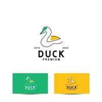 concept de conception de logo de canard d'art en ligne vecteur