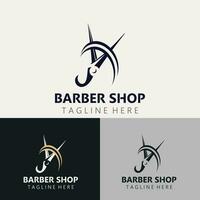 coiffeur logo conception ciseaux icône modèle. moderne Facile conception. barbiers outils et salon de coiffure. vecteur illustration