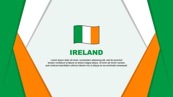 Irlande drapeau abstrait Contexte conception modèle. Irlande indépendance journée bannière dessin animé vecteur illustration. Irlande Contexte