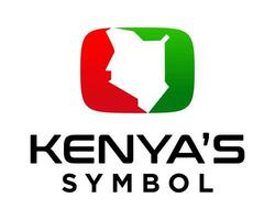 kenyan drapeau et carte contour logo conception. vecteur