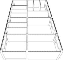 3d illustration de industriel bâtiment vecteur