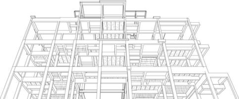 3d illustration de bâtiment structure vecteur