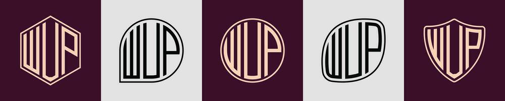 Créatif Facile initiale monogramme wup logo conceptions. vecteur