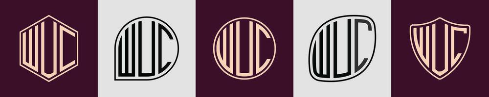 Créatif Facile initiale monogramme wuc logo conceptions. vecteur