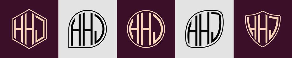 Créatif Facile initiale monogramme hhj logo conceptions. vecteur