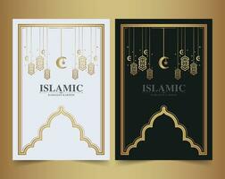 luxe islamique Ramadan kareem carte conception vecteur